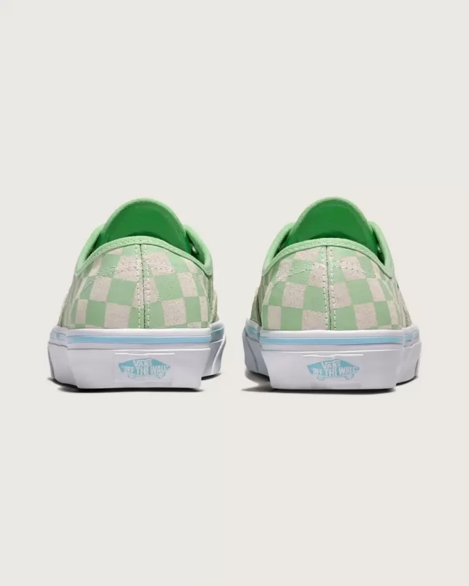 Autentica scarpa in pelle scamosciata a scacchi