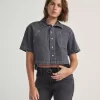 Camicia in denim con bottoni Natalie