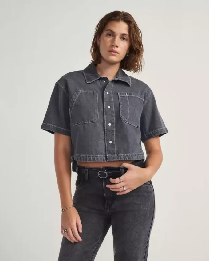 Camicia in denim con bottoni Natalie