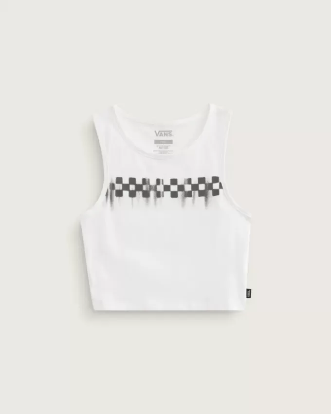 Canotta corta aderente a scacchiera Canotta corta aderente a scacchiera