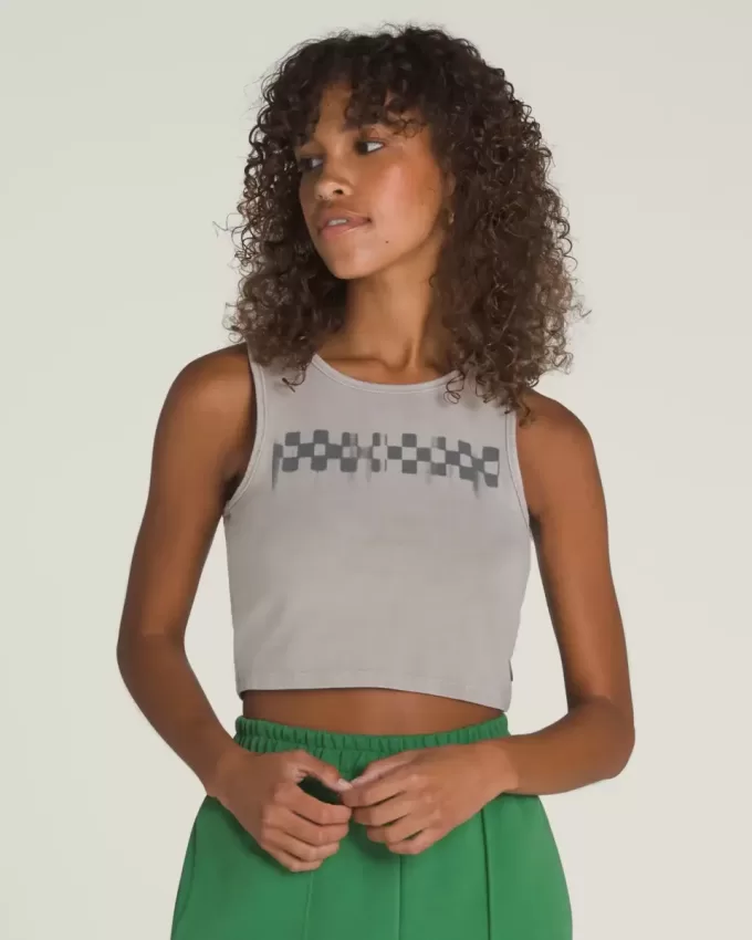 Canotta corta aderente a scacchiera