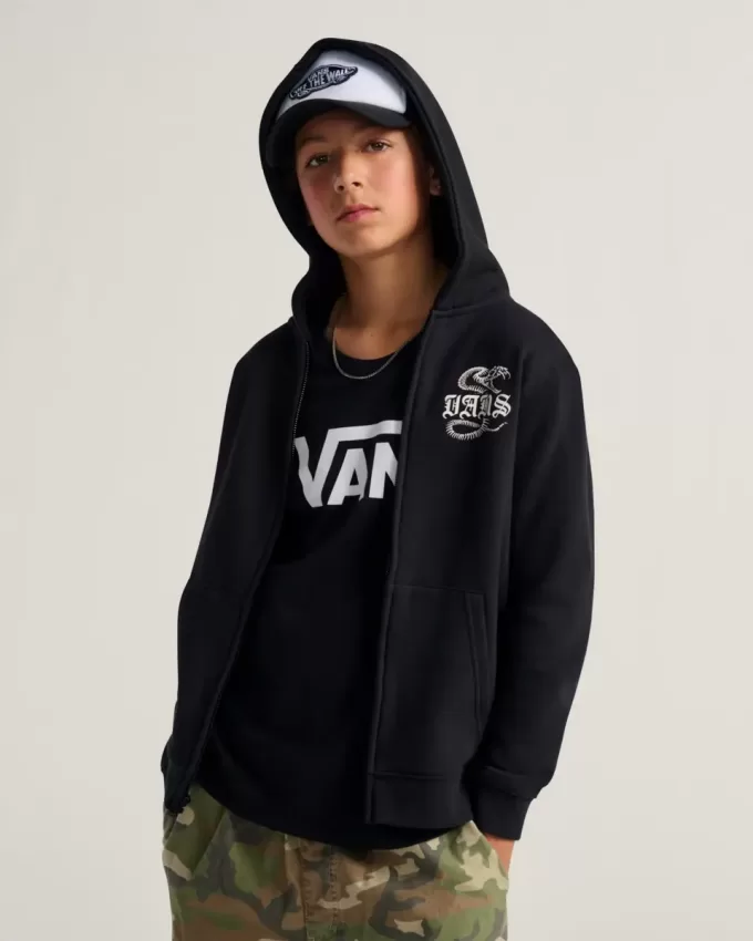 Felpa con cappuccio e zip intera per bambini Bone Yard