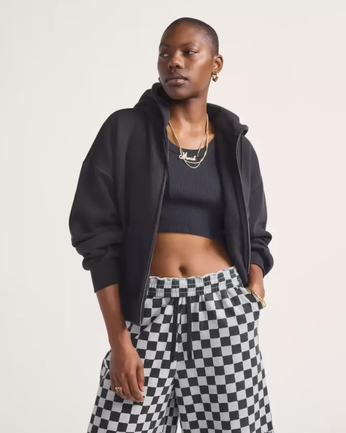 Felpa con cappuccio e zip retrò Dual Palm