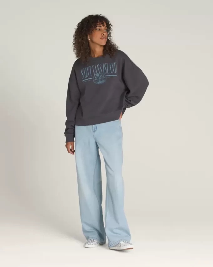 Felpa girocollo con grafica Retro Isle