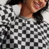 Felpa girocollo retrò a scacchi