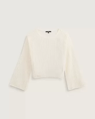 Maglione corto lavorato a maglia aperta Mila