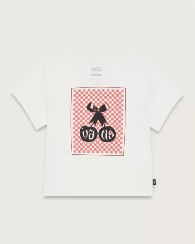 Mini maglietta a quadri di ciliegie