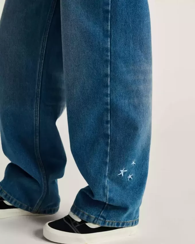 Pantaloni in denim ricamato Sirelle