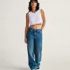 Pantaloni in denim ricamato Sirelle