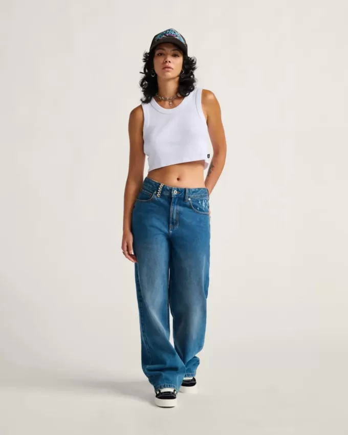 Pantaloni in denim ricamato Sirelle