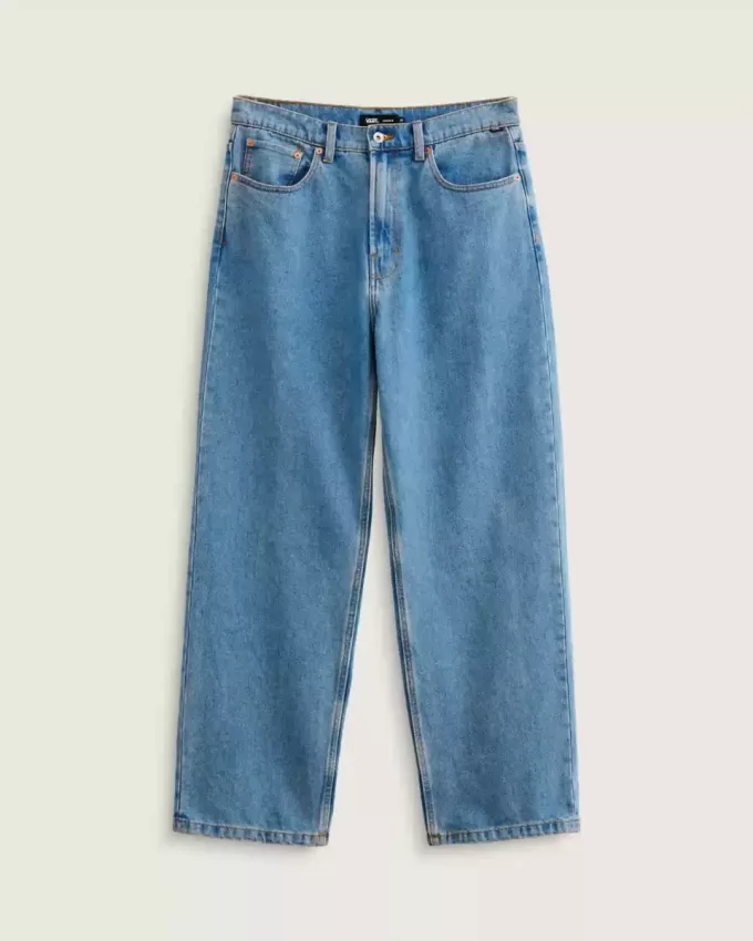 Pantaloni larghi in denim Check-5