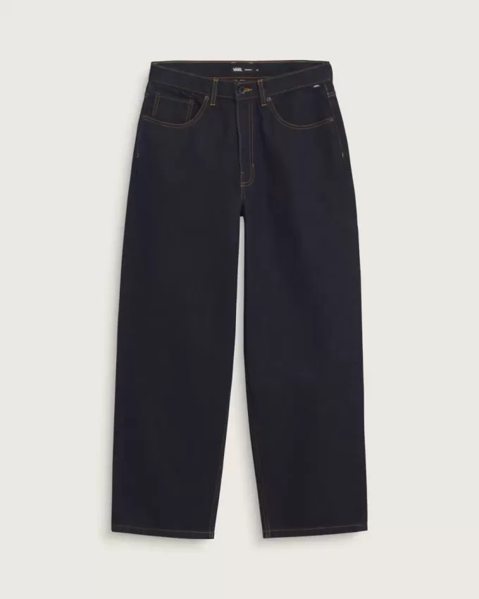 Pantaloni larghi in denim Check-5