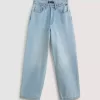 Pantaloni larghi in denim Check-5