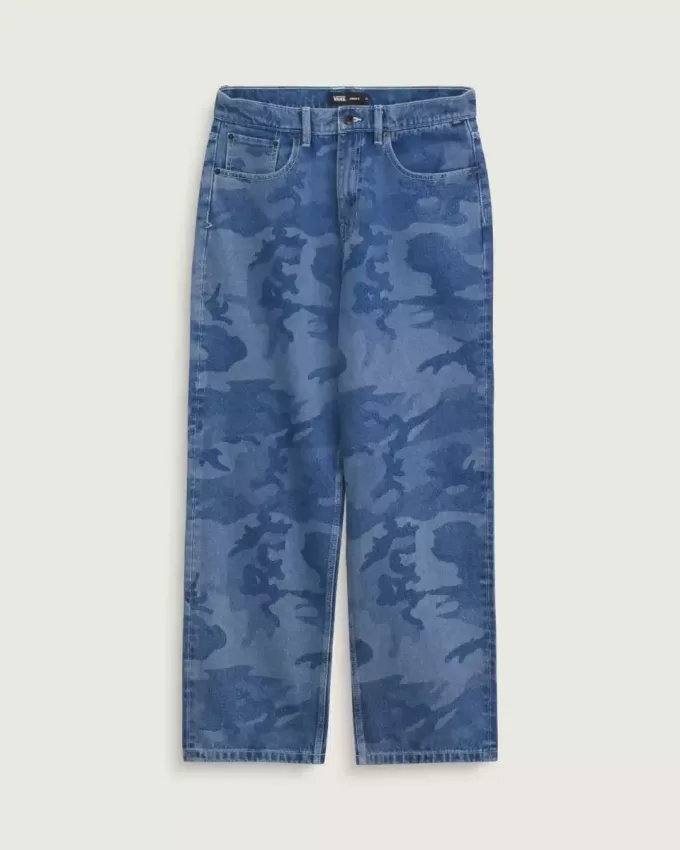 Pantaloni larghi in denim Check-5