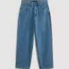 Pantaloni larghi in denim Check-5
