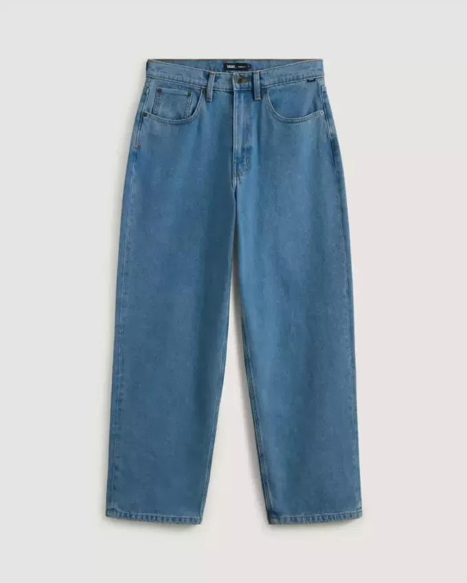 Pantaloni larghi in denim Check-5