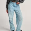 Pantaloni larghi in denim Check-5