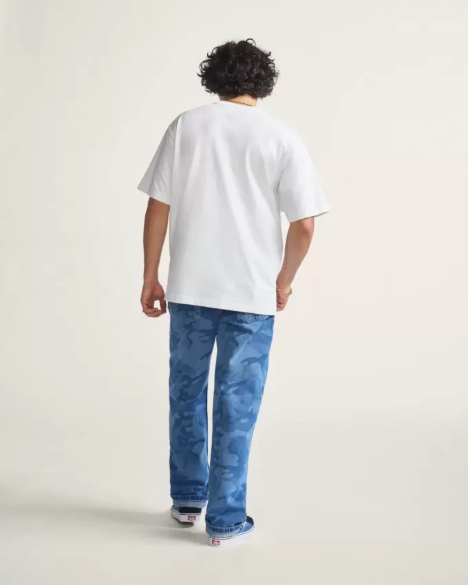Pantaloni larghi in denim Check-5