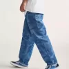 Pantaloni larghi in denim Check-5