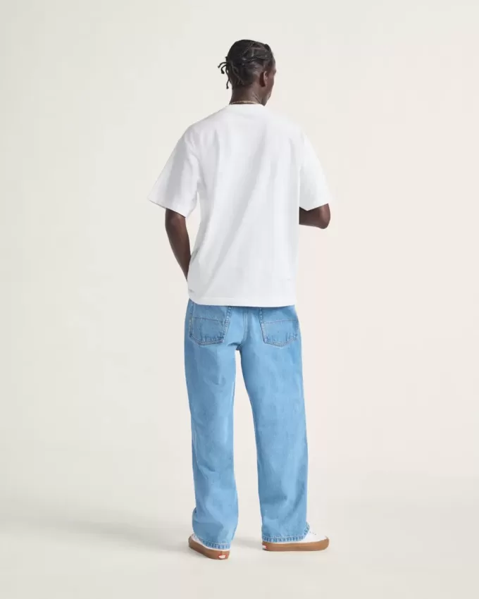 Pantaloni larghi in denim Check-5