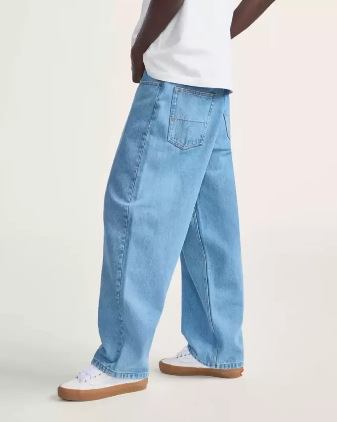 Pantaloni larghi in denim Check-5
