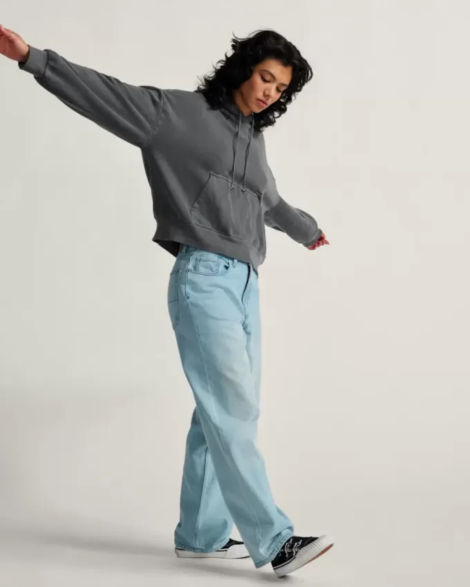 Pantaloni larghi in denim Check-5