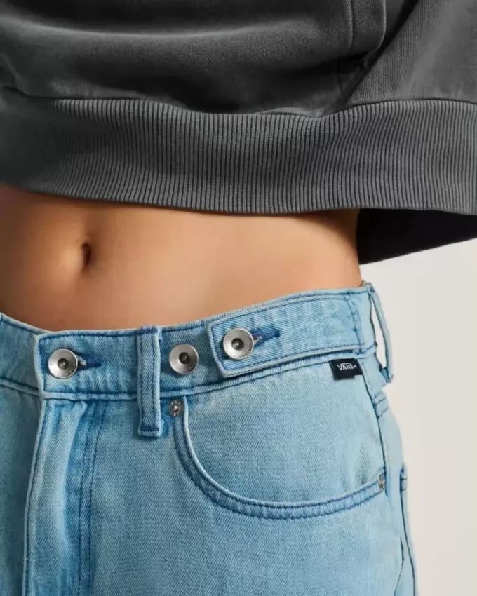 Pantaloni larghi in denim Check-5