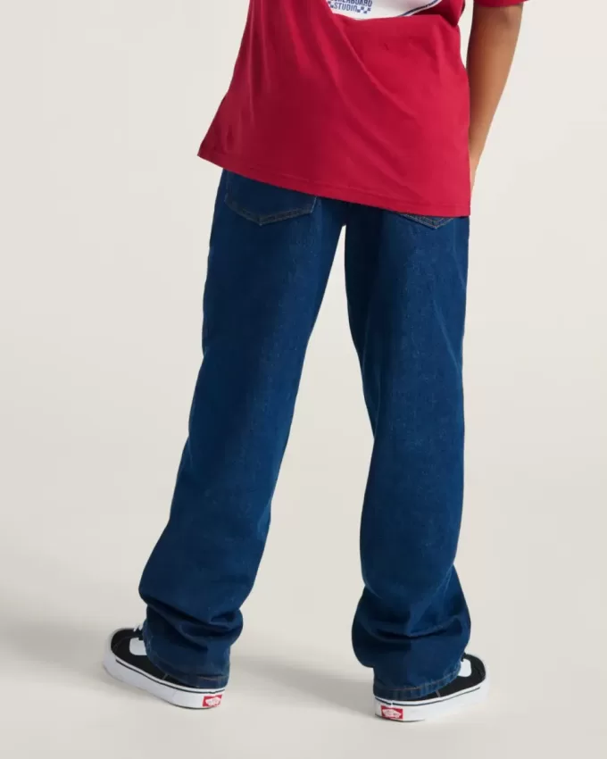 Pantaloni larghi in denim per bambini Check-5