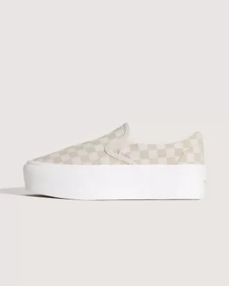 Scarpa classica slip-on con plateau e motivo a scacchi