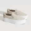 Scarpa classica slip-on con plateau e motivo a scacchi