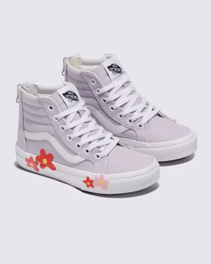 Scarpa con fiori Sk8-Hi-Zip per bambini piccoli
