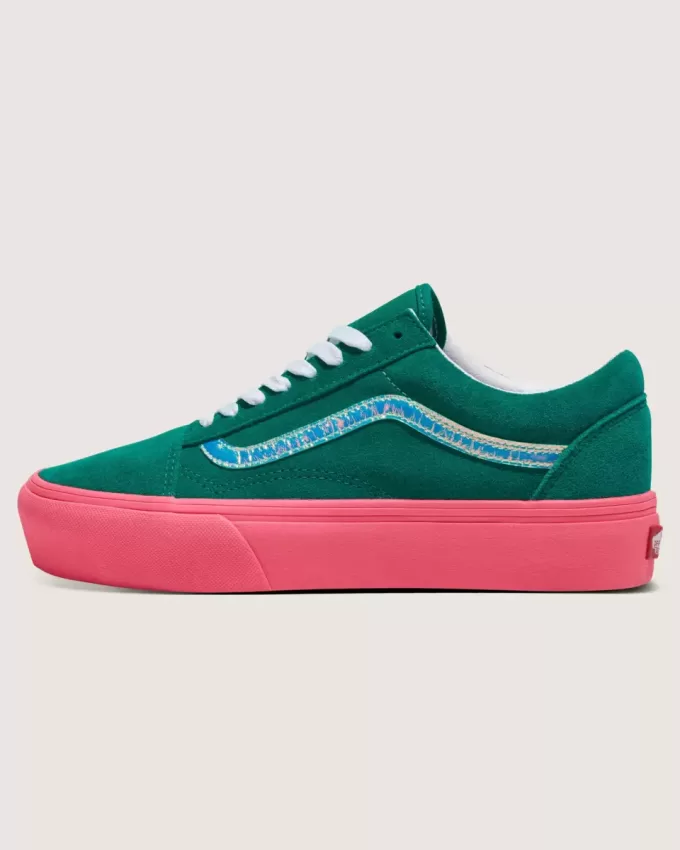 Scarpa Old Skool Platform in pelle scamosciata personalizzata