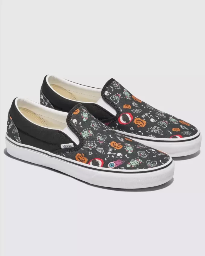 Scarpa slip-on classica personalizzata per Halloween